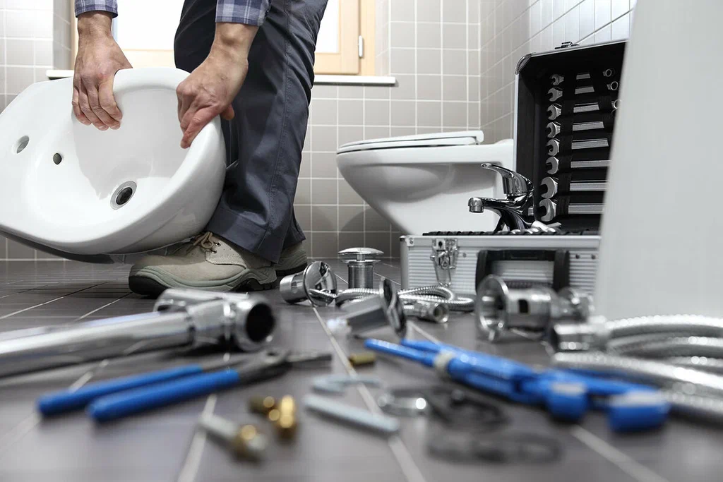 Plumbing tools prepared for a bathroom repair in Chula Vista