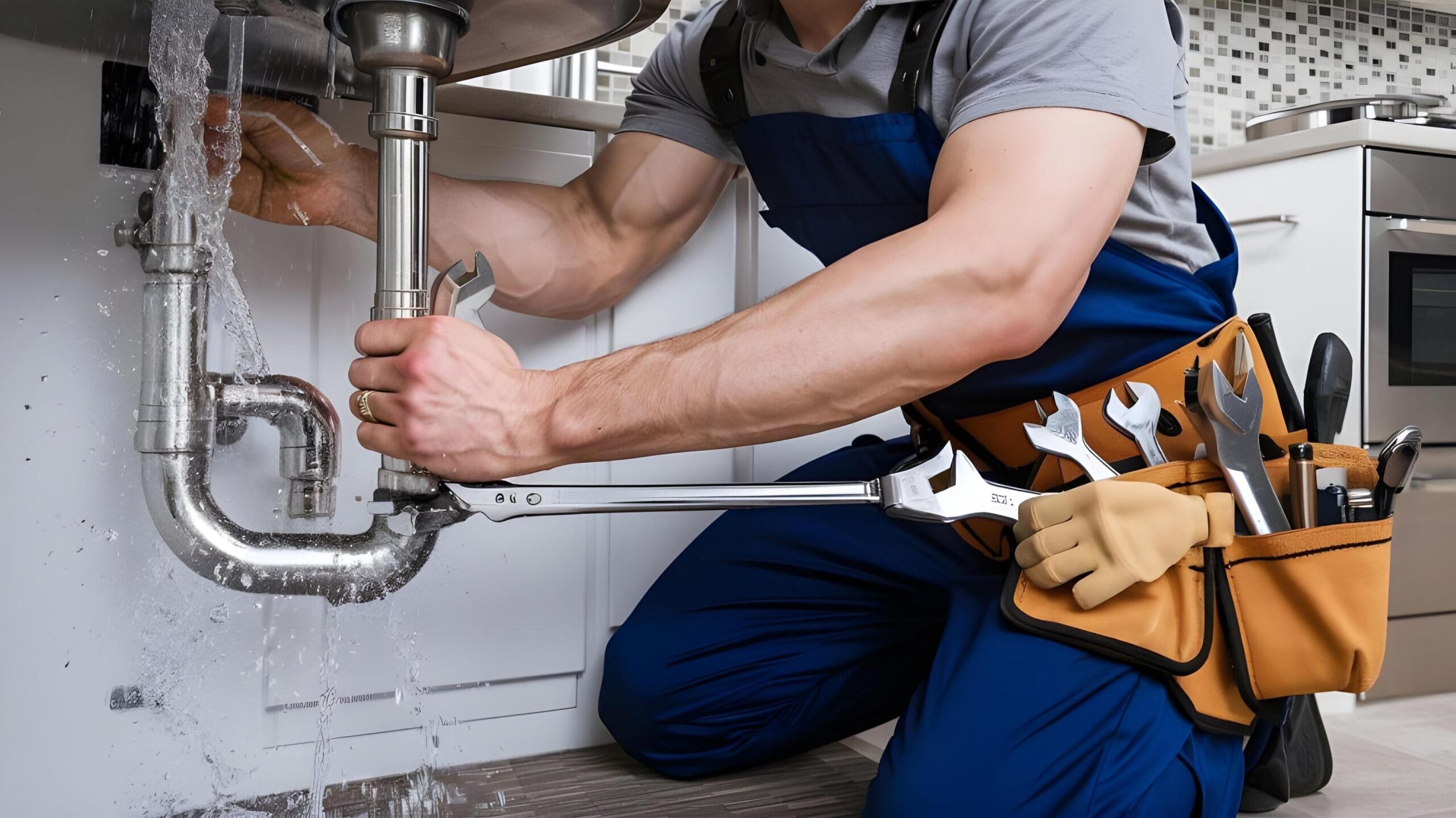 Plumber tightening a residential plumbing pipe in Chula Vista